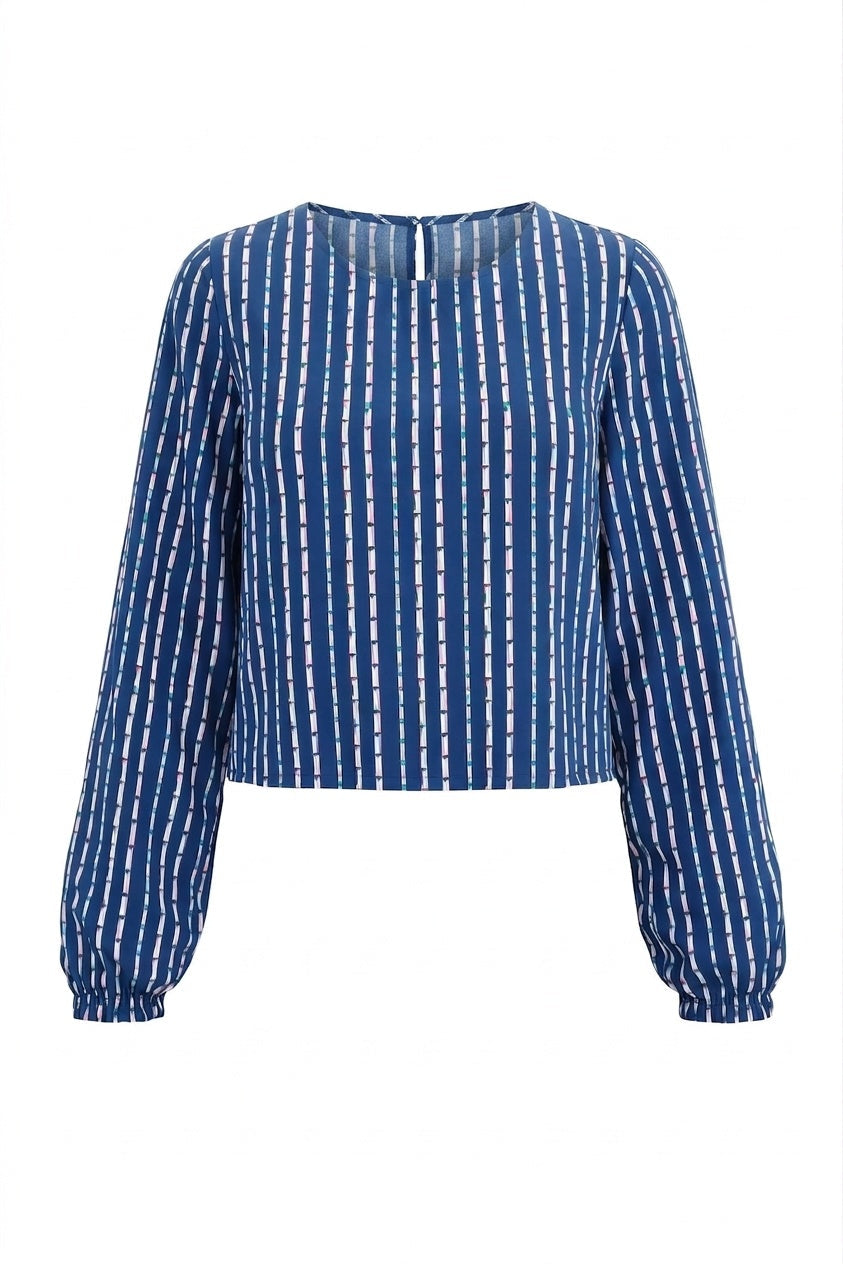 Long Sleeve Crop Top Diamond Rope