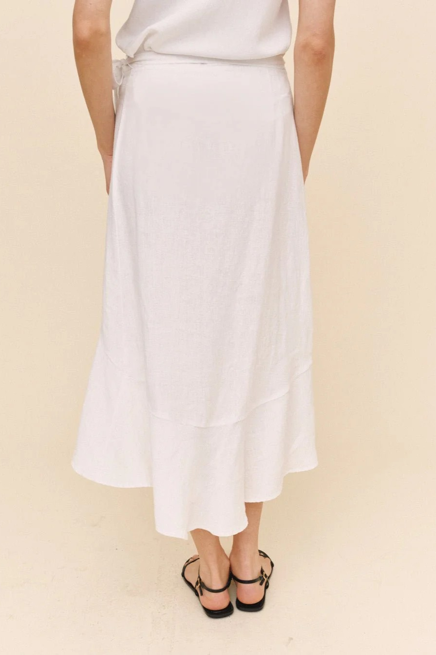 Ruffle Wrap Skirt White