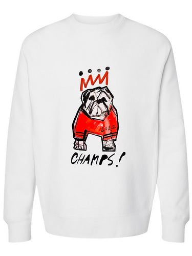 Studio Shoppe - White Standing Bulldog Adult Sweatshirt
